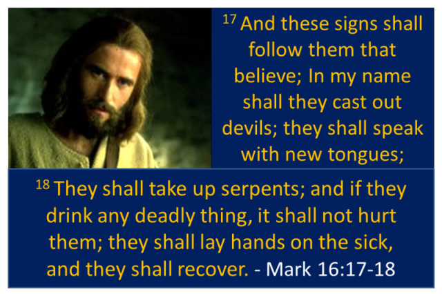 The verse Mark 16:17-18