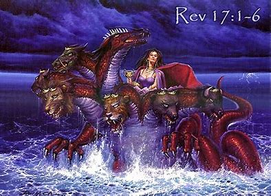 The end-time Harlot rides a beast with ten horns