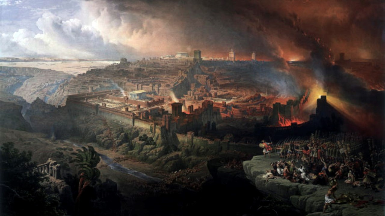 The destruction of Jerusalem in 70 A.D.
