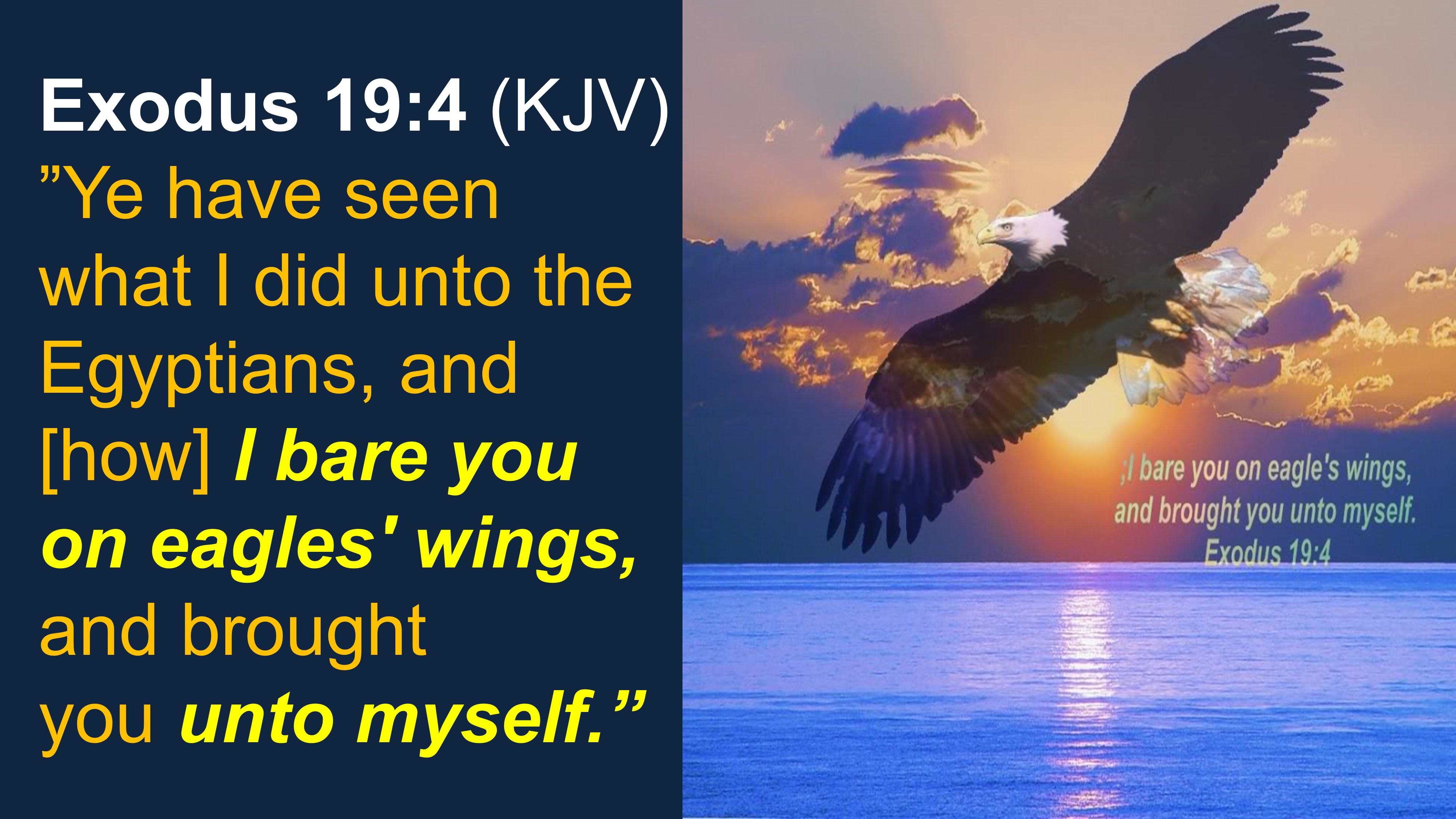 The exodus, born on wings of eagles